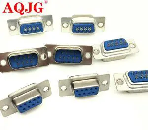 10pcs RS232 Parallel Serial Port DB9 9 Pin D Sub Male Solder Connector DB9 Socket Plug COM Adapter DB9 Female