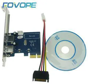 2 Port USB3.0 PCI-E Riser Host Controller Card 3.0 Adapter to USB 3.0 HUB PCI-E Extender Card Support Windows,Mac OS