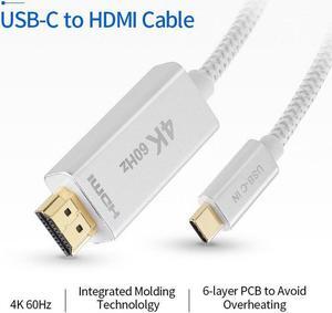 4K 60Hz USB-C USB 3.1 Type C to HDMI-compatible  Cable adapter with aluminum shell