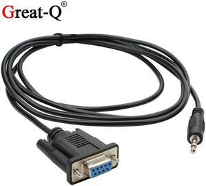 9 Pin RS232 DB9 Female TO 3.5MM / 2.5mm  3P Male  Jack  Adapter  Serial Cable  Cord 1.8M