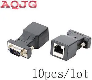 15pin VGA Female to RJ-45 Female Connector Card VGA RGB HDB Extender to LAN CAT5 CAT6 RJ45 Network Ethernet Cable Adapter