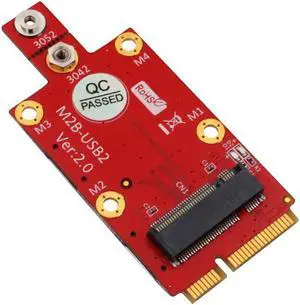 M.2 Key B to Mini PCI-E Adapter with Dual NANO SIM Card Slot for 3G/4G/5G Module