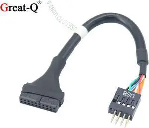 5pcs USB 3.0 20-Pin Male To USB 2.0 9-Pin Motherboard Header Female Adapter Cable