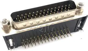 1PCS DB44 MALE PCB Mount serial port CONNECTOR RIGHT ANGLE D-Sub CONNECTORS 44pin plug jack Adapter 3 Rows 44 PIN 44p
