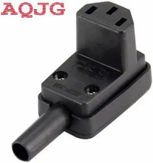 C13 Power Plug, 90 Degree Angled IEC 320 C13 Female Plug AC 10A / 250V Power Cord/Cable Connector, 2pc