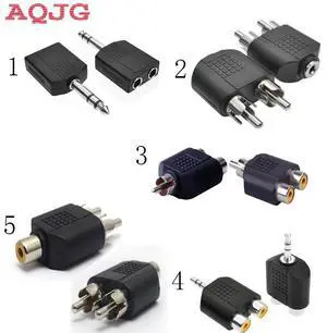 AV Connctor 6.5mm to 3.5mm Splitter RCA 3.5  Stereo Female Jack to 2 RCA Male plug Adapter Headphone Y Audio Adapter 3.5 to AV