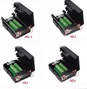 DB15 Connectors D-SUB Female Male 2 Row 15 Pin Plug Breakout Terminals Board Connector Screw Nut Type Black Plastic Cover