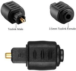 10pcs  3.5mm Female Mini Jack Plug To Digital Toslink Male Audio Adapter Square male to 3.5 round female Fiber spdif connector