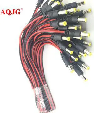 100pcs/Lot 2.1x5.5 Mm Male Female Plug 12V Dc Power Pigtail Cable Jack For Cctv Camera Connector Tail Extension 12V DC Wire