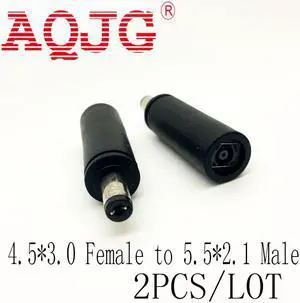 4.5*3.0mm female to 5.5*2.1mm male DC Jack Plugs for Hp Computer Laptop adapter Connctors Wholesale 2PCS/LOT 5.5*2.5MM
