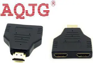 HDMI Splitter Cable 1 Male To Dual HDMI 2 Female Y Splitter Adapter in HDMI HD LED LCD TV Connctor Adapert  10pcs