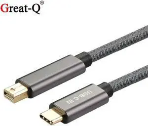 Products 4K 60Hz USB Type C to Mini DisplayPort Cable Mini DP  USB3.1 Cord  2m