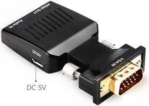 LS VGA Male to HDMI Female Converter with Audio Adapter Cables 720/1080P for HDTV Monitor Projector PC Laptop TV-Box PS 3 4