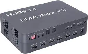 hdmi matrix switcher 4k 4x2 HDMI Matrix Switch Splitter EDID at 30Hz Full HD 1080P with IR Remote Control Switch