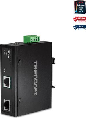 TRENDnet Hardened Industrial 90W Gigabit 4Ppoe Injector,4-Pair Power Over Ethernet, Poe(15.4W), Poe+(30W), 4Ppoe(90W)Power, IP30, DIN-Rail/Wall Mount Included, 4-Pair Poe Up to 100M (328 ft.),TI-IG90