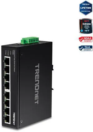 TRENDnet TI-E80 8-Port Industrial Fast Ethernet DIN-Rail Switch