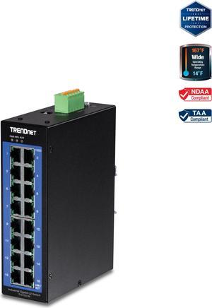 TRENDnet TI-G160i-M, 16-Port Industrial Gigabit L2 Managed DIN-Rail Switch