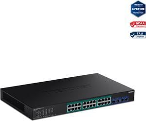 TRENDnet TPE-30284, 28-Port Gigabit Web Smart PoE+ Switch with 10G SFP+ slots