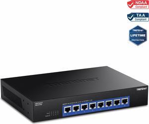 TRENDnet 8-Port 10G Switch, 8 x 10G RJ-45 Ports,160Gbps Switching Capacity Rack mountable,   10 Gigabit Network Connections, Lifetime Protection, Black, TEG-S708
