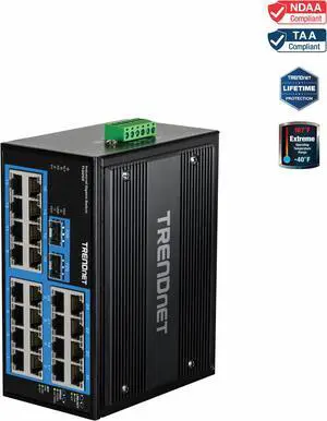 TRENDnet TI-G262, 26-Port Hardened Industrial Gigabit DIN-Rail Switch