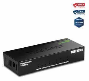 TRENDnet 8-Port Unmanaged Gigabit Switch, TEG-S80G, Desktop Ethernet Metal Switch, Ethernet Splitter, Fanless,16Gbps Switching Capacity, Plug & Play, Lifetime Protection, Black TRENDnet 8-Port Unmanaged Gigabit Switch, TEG-S80G, Desktop Ethernet Metal Switch, Ethernet Splitter, Fanless,16Gbps Switching Capacity, Plug & Play, Lifetime Protection, Black
