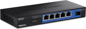 TRENDnet TEG-S51SFP, 5-Port Gigabit Compact Metal Desktop Switch with Gigabit SFP Slot, Fanless Design, Wall Mountable, TEG-S51SFP