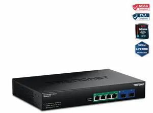 TRENDnet TPE-BG5062, 6-Port 2.5G GaN Power PoE++ Switch with 10G SFP+ Ports (240W)