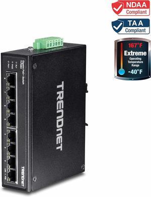 TRENDnet TI-PG80 8-Port Industrial Gigabit PoE+ DIN-Rail Switch