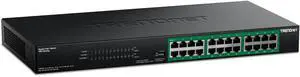 TRENDnet 24-Port Gigabit PoE+ Switch, TPE-TG240g, 24 x Gigabit PoE+  Ports, 370W PoE Power Budget, 48 Gbps Switching Capacity, Ethernet  Splitter, Metal, Lifetime Protection, Black