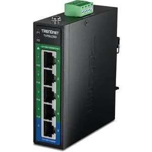 TRENDnet TI-PGLC50, 5-Port Industrial Gigabit PoE+ DIN-Rail Mini Switch TRENDnet TI-PGLC50, 5-Port Industrial Gigabit PoE+ DIN-Rail Mini Switch
