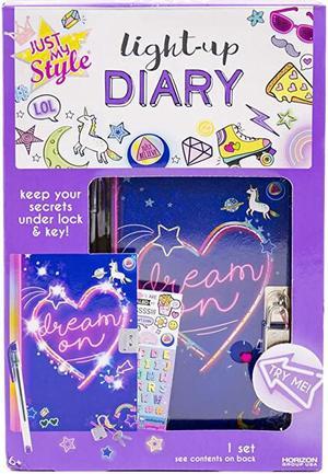Light Up Diary By Horizon Group Usa Keep Your Secrets Under Lock amp Key Write Your Secret Messages amp Decorate Pages with Colorful Stickers Light Up Cover