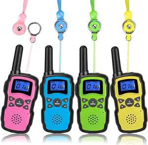 Walkie Talkies for Kids 4 PacksTwo Way Radio Family Talkabout for Adults Long RangeOutdoor Camping Fun Toys Birthday Present Xmas Gifts for 3 4 5 6 7 8 9 10 Year Old Girls Boys No Battery
