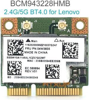 Weastlinks BCM943228HMB WIFI Wireless Bluetooth 4.0 Half MINI PCI-E Card 300Mbps 2.4 + 5G for Lenovo E130 E135 E330 E335 E530 E535 E430