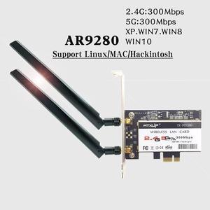 Weastlinks Dual band Atheros AR9280 AR5BDT92 802.11a/b/g/n 300Mbps WIFI Card PCI express PCI-e WiFi Adapter For Desktop Linux/MAC