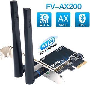 Weastlinks WiFi 6 Dual Band 3000Mbps AX200 PCIE Wireless WiFi Card MU-MIMO OFDMA with Bluetooth 5.1 Ultra-Low Latency