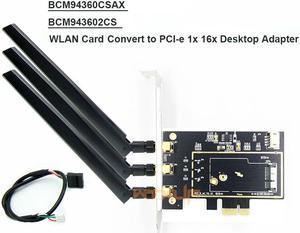 Weastlinks BCM94360CSAX BCM943602CS Bcm94331CSAX desktop PCI-e PCIE 1x 16x PC wifi + bluetooth Adapter Converter for Apple WLAN Card