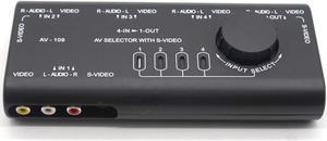 Weastlinks AV Audio Video Signal Switcher 4 Input 1 Output Switch Video System