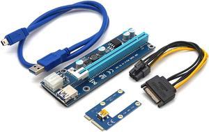Weastlinks Mini PCI-E to PCI-E 16X Riser Card USB 3.0 Cable for EXP GDC Laptop External Video Card for Miner Mining