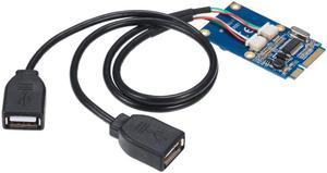 Weastlinks Mini PCI-E PCI Express to Dual USB Adapter mPCIe to 5 Pin 2 Port USB2.0 Converter for Full/half Height Mini Card/USB flash disk