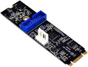 Weastlinks M.2 NGFF NVME to USB 3.0 19Pin Header Convert Card NGFF to 2 Port USB3.0 Expansion Card Transfer Adapter IDE 4PIN Power Supply