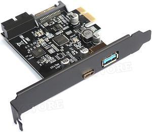 Weastlinks PCI-Express PCI-e To USB 3.1 Type-C Riser Post Card PCIe to USB-C 2.4A Fast Charger+19PIN Front USB Miner Expansion Adapter Card