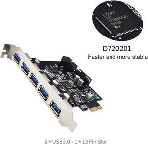 Weastlinks PCI-E to 5 Port USB 3.0 Extension Card With 19 Pin Front Nec Third Generation Main Control D720201 Dual Chip