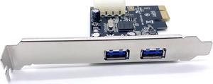 Weastlinks PCIE to 2 Port USB 3.0 PCI Express 4-pin IDE Connector Adapter USB3.0 Add On Card With Low Profile