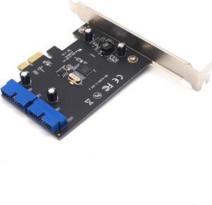 Weastlinks PCI Express to Dual 20 Pin USB 3.0 Controller Card PCI-E X1 to 2 Ports USB 3.0 Header With Low Profile Bracket