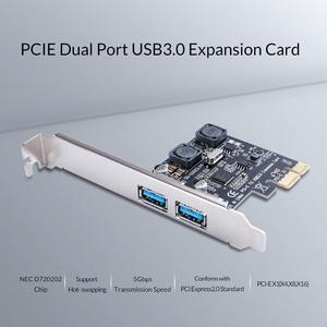 Weastlinks PCI-E Express to 2 Port USB3.0 Super Speed 5Gbps PCI-E Expansion Card Adapter For Desktop PC Computer