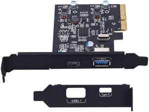 Weastlinks PCI-E to USB3.1 Type-c dual-port expansion card pcie 4x to usb 3.1 Type-A adapter pci express to usb3.0 hub ASM1142 Chipset