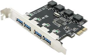 Weastlinks PCI Express to 4 port USB 3.0 Card PCI-e to External 4-Port USB3.0 Convertor NEC D720201 pcie No external Power Supply