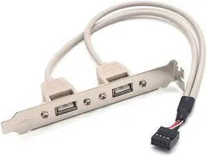 Weastlinks 2PCS 2 Port USB2.0 Motherboard Rear Panel Expansion Bracket Host Adapter