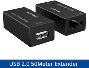 Weastlinks USB2.0 Extender 50m network transmission signal transceiver amplifier RJ45 with power supply black MT-250FT