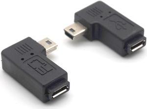 Weastlinks Mini USB Type A Male to Micro USB B Female 90 Degree right left Angle Adapter